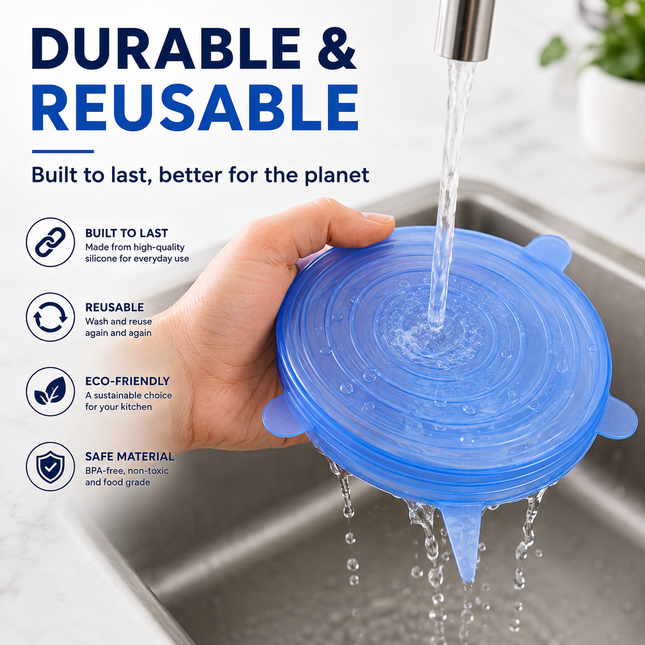 Silicone Stretch Lids – 6 Piece Reusable Food Covers