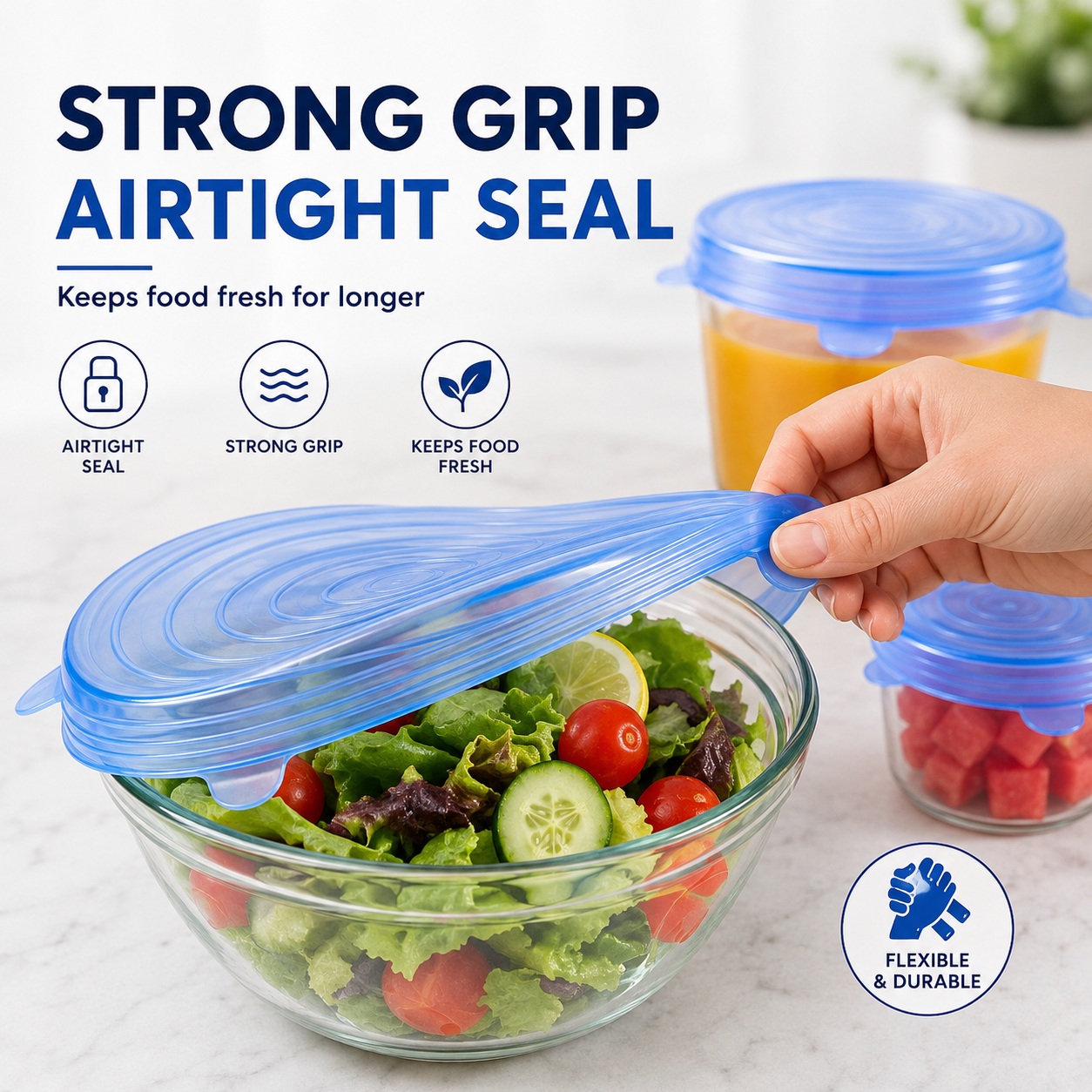 Silicone Stretch Lids – 6 Piece Reusable Food Covers